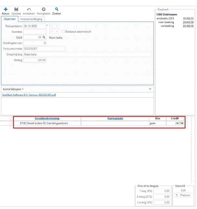 Financiele boeking factuur 3-10