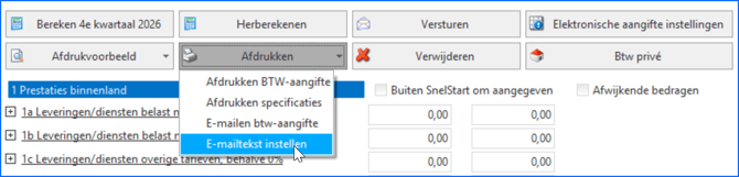 Btw-aangifte e-mailtekstbericht aanpassen